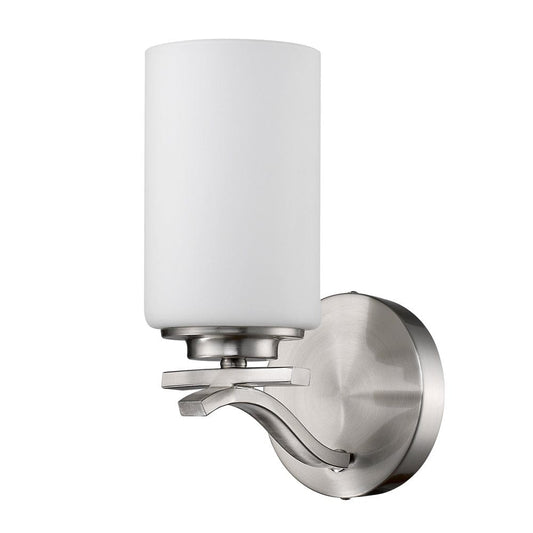 One Light Silver and Glass Wall Sconce - Homeroots