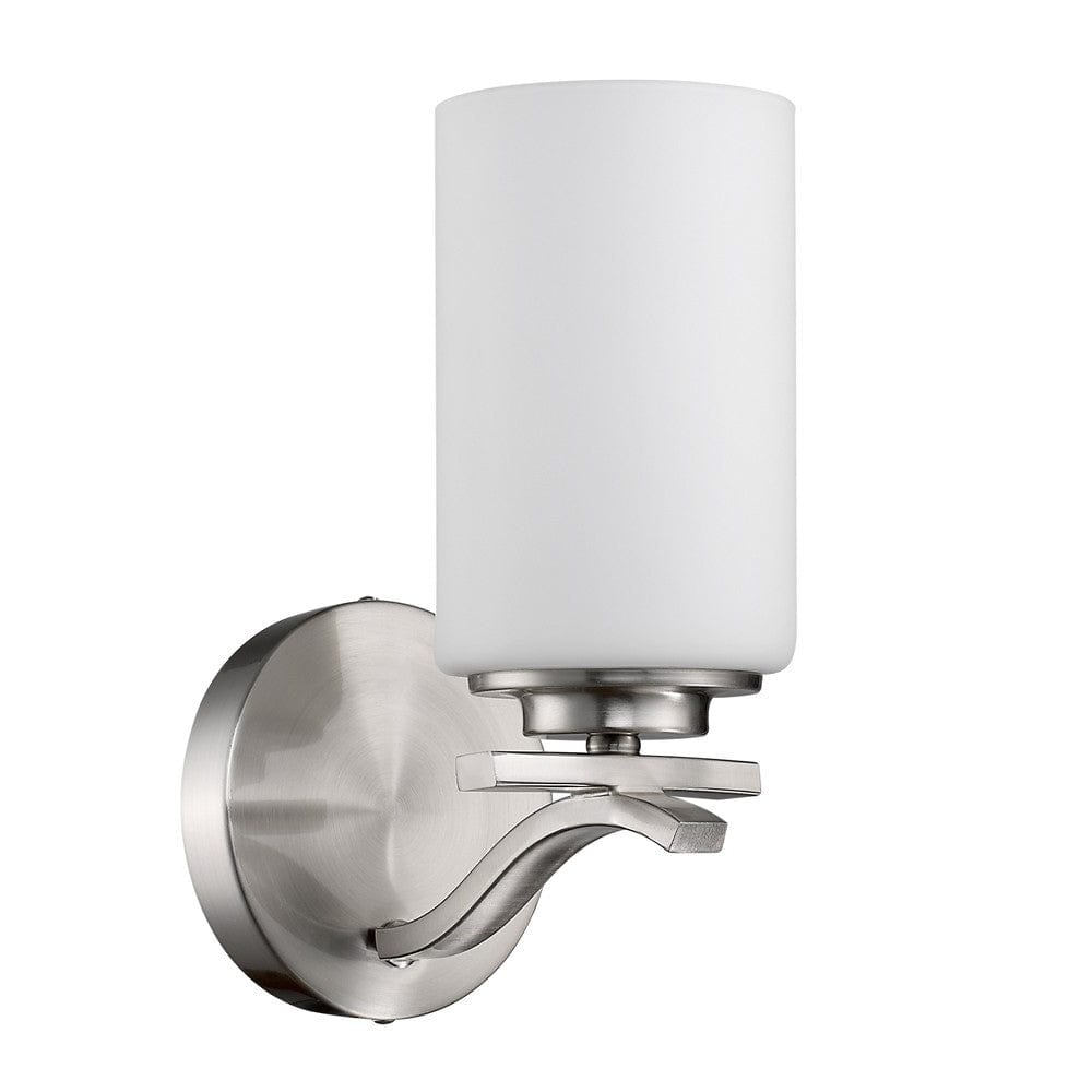 One Light Silver and Glass Wall Sconce - Homeroots
