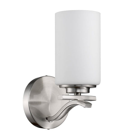 One Light Silver and Glass Wall Sconce - Homeroots