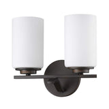 Two Light Bronze and Glass Wall Sconce - Homeroots - Flyclothing LLC