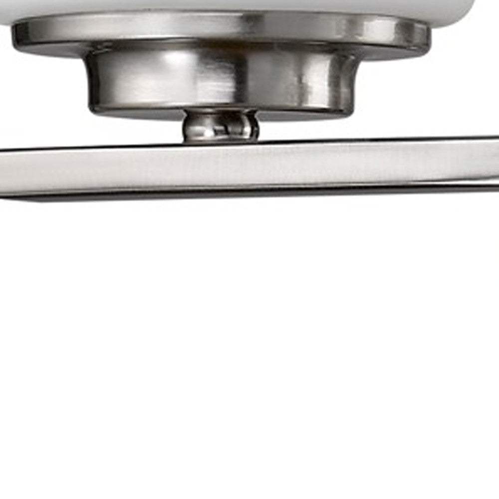 Two Light Silver and Glass Wall Sconce - Homeroots - Flyclothing LLC