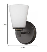 Bronze Wall Light with Frosted Glass Shade - Homeroots - Flyclothing LLC