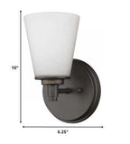 Bronze Wall Light with Frosted Glass Shade - Homeroots - Flyclothing LLC