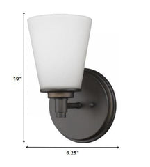 Bronze Wall Light with Frosted Glass Shade - Homeroots