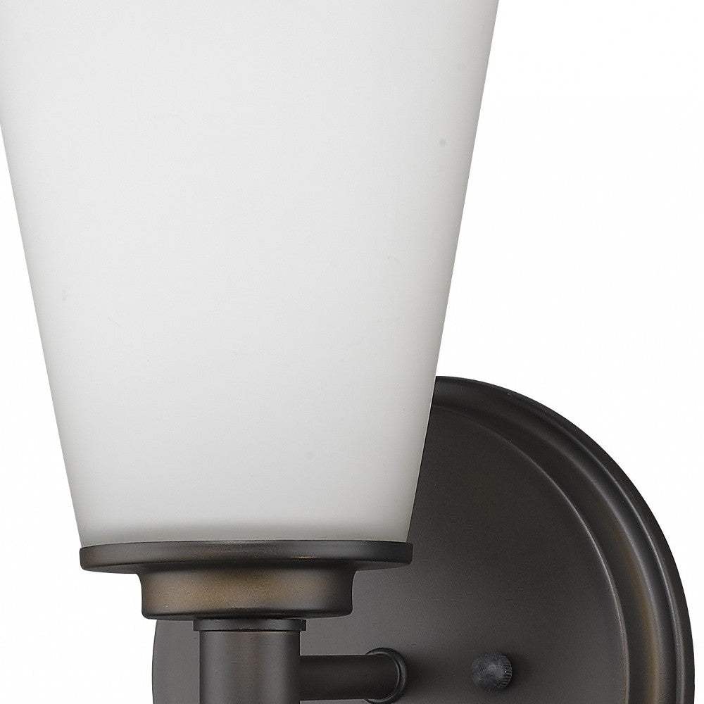 Bronze Wall Light with Frosted Glass Shade - Homeroots - Flyclothing LLC