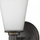 Bronze Wall Light with Frosted Glass Shade - Homeroots