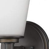 Bronze Wall Light with Frosted Glass Shade - Homeroots