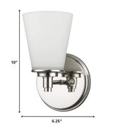 Silver Wall Light with Frosted Glass Shade - Homeroots - Flyclothing LLC