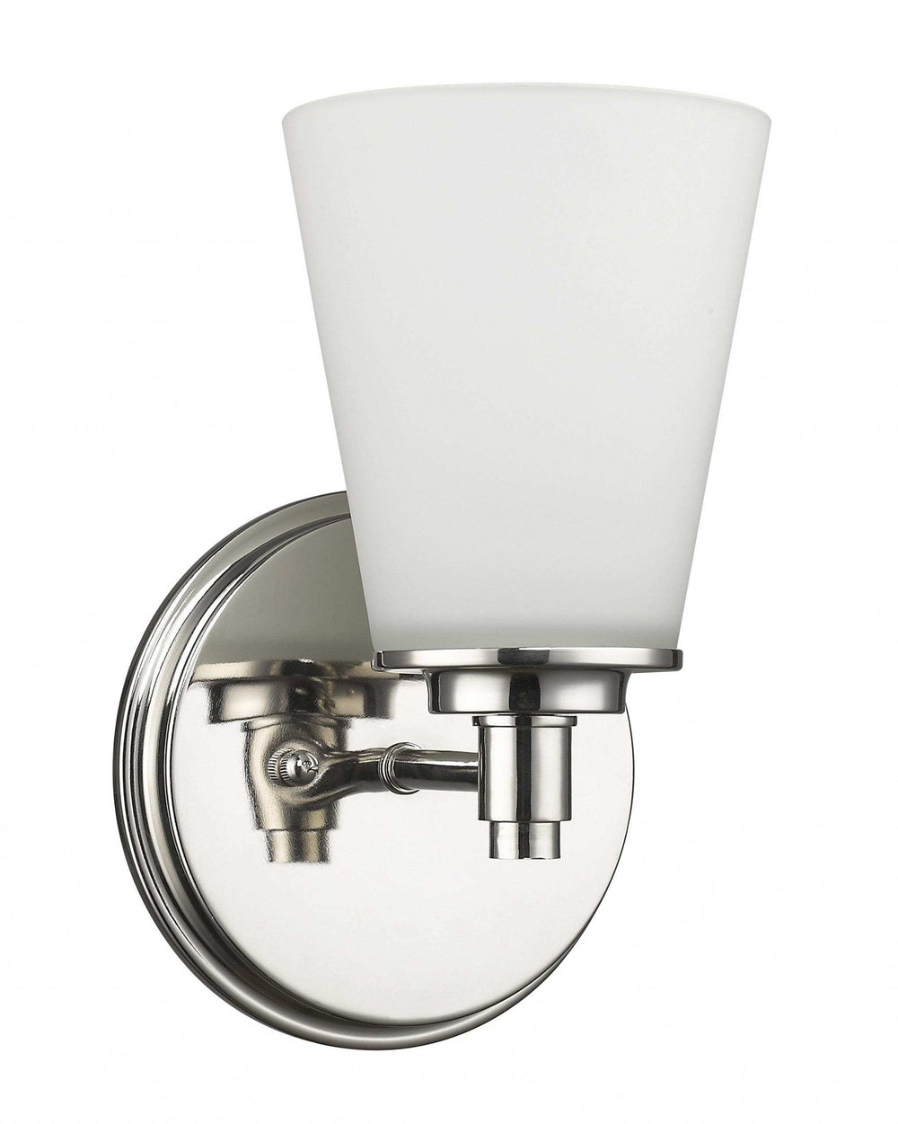 Silver Wall Light with Frosted Glass Shade - Homeroots - Flyclothing LLC