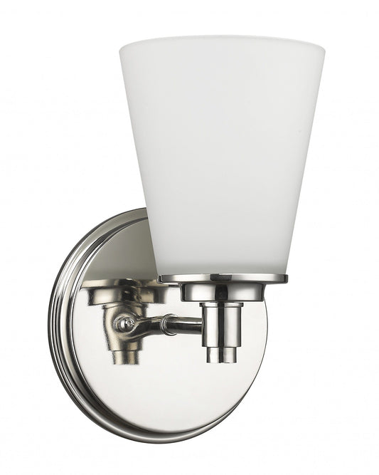 Silver Wall Light with Frosted Glass Shade - Homeroots