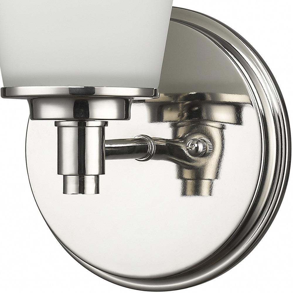 Silver Wall Light with Frosted Glass Shade - Homeroots - Flyclothing LLC