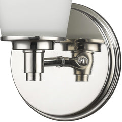 Silver Wall Light with Frosted Glass Shade - Homeroots