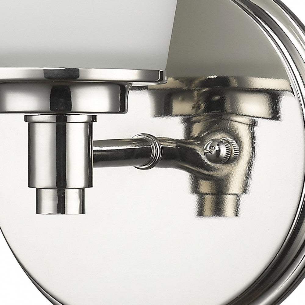 Silver Wall Light with Frosted Glass Shade - Homeroots - Flyclothing LLC