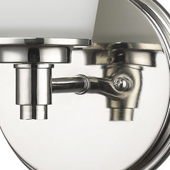 Silver Wall Light with Frosted Glass Shade - Homeroots
