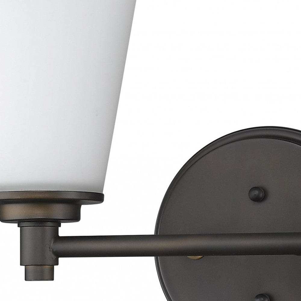 Two Light Bronze Wall Light with Frosted Glass Shade - Homeroots - Flyclothing LLC
