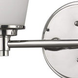 Two Light Silver Wall Light with Frosted Glass Shade - Homeroots - Flyclothing LLC