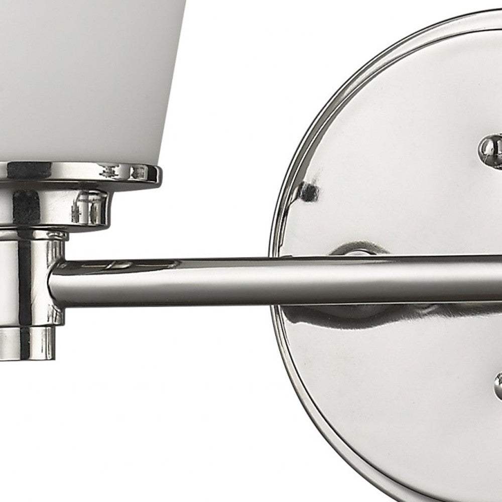 Two Light Silver Wall Light with Frosted Glass Shade - Homeroots - Flyclothing LLC