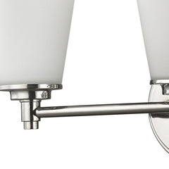 Three Light Silver Wall Light with Frosted Glass Shade - Homeroots