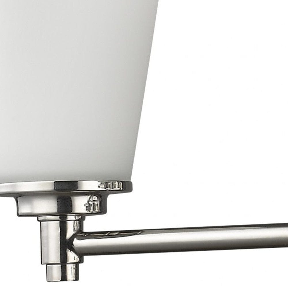 Three Light Silver Wall Light with Frosted Glass Shade - Homeroots