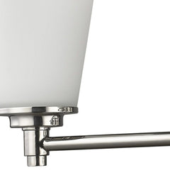 Three Light Silver Wall Light with Frosted Glass Shade - Homeroots