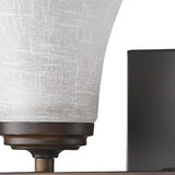 Two Light Bronze Wall Light with Tapered Glass Shade - Homeroots