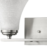 Two Light Silver Wall Light with Tapered Glass Shade - Homeroots