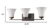 Three Light Bronze Wall Light with Tapered Glass Shade - Homeroots - Flyclothing LLC