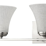 Three Light Silver Wall Light with Tapered Glass Shade - Homeroots