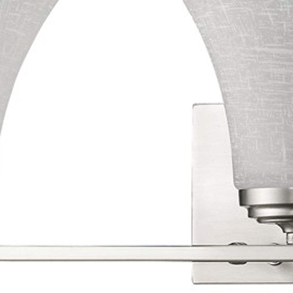 Three Light Silver Wall Light with Tapered Glass Shade - Homeroots - Flyclothing LLC