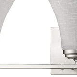 Three Light Silver Wall Light with Tapered Glass Shade - Homeroots - Flyclothing LLC