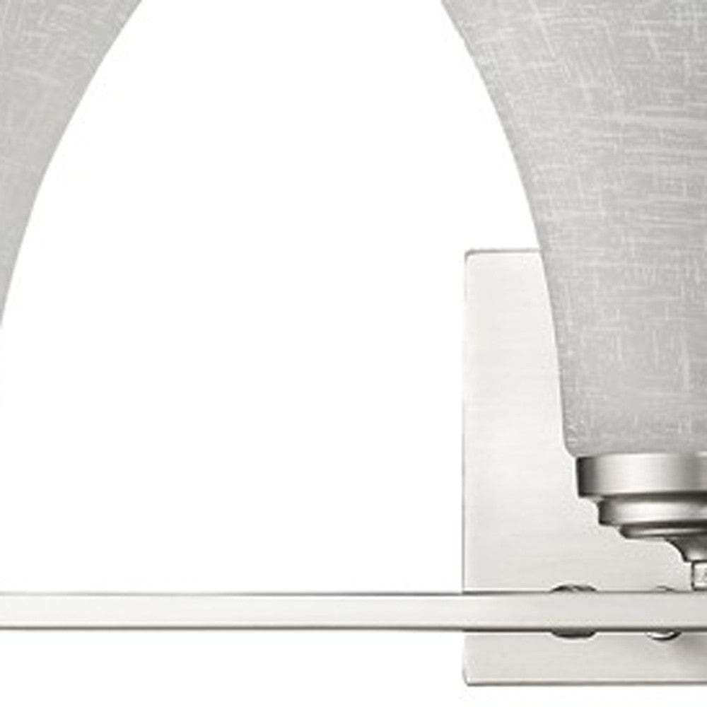 Three Light Silver Wall Light with Tapered Glass Shade - Homeroots - Flyclothing LLC