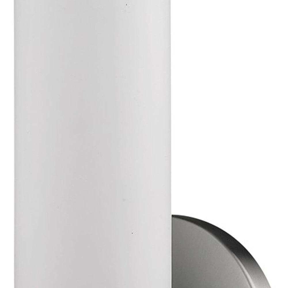 Silver Wall Light with Narrow Frosted Glass Shade - Homeroots - Flyclothing LLC