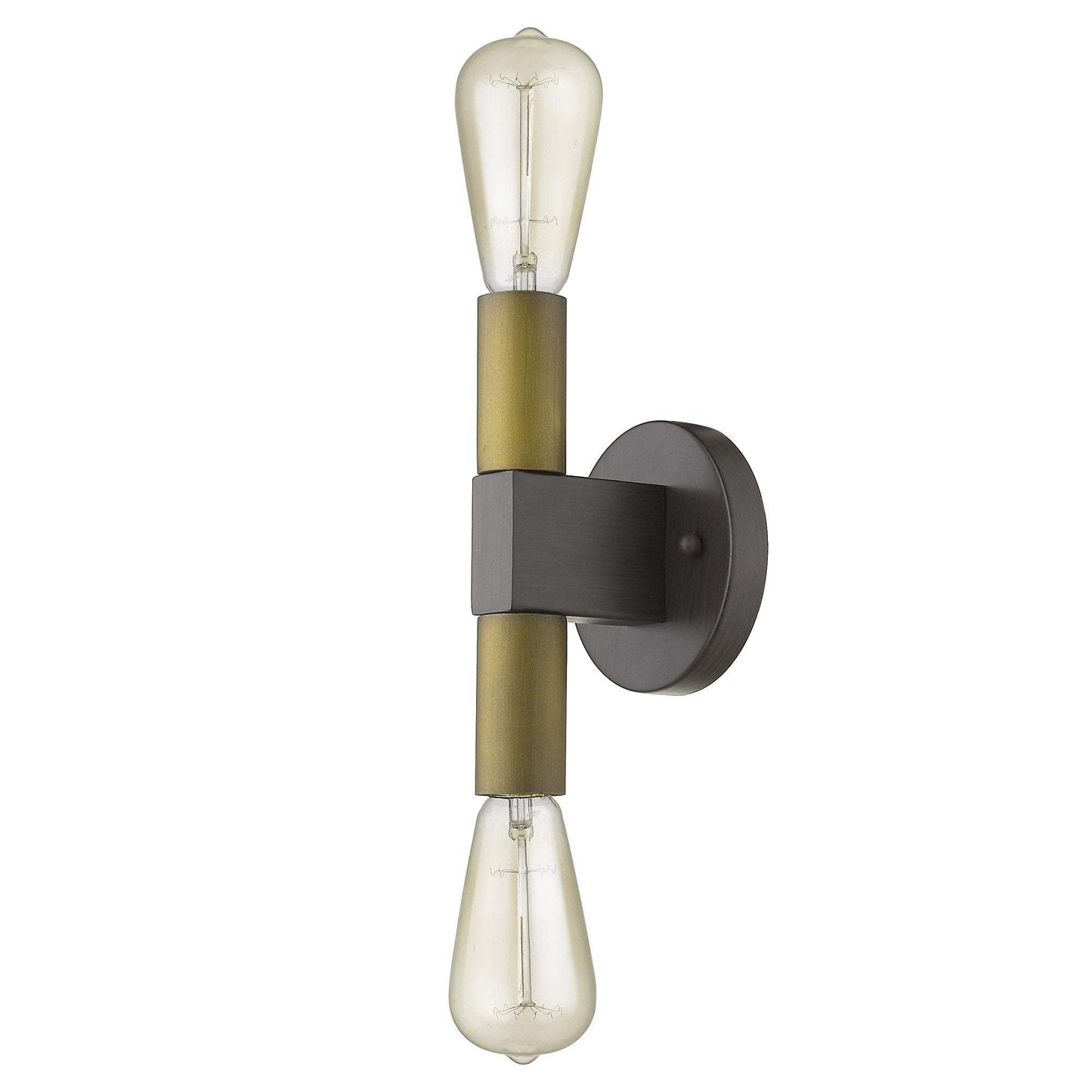 Two Light Brass and Wood Wall Sconce - Homeroots - Flyclothing LLC