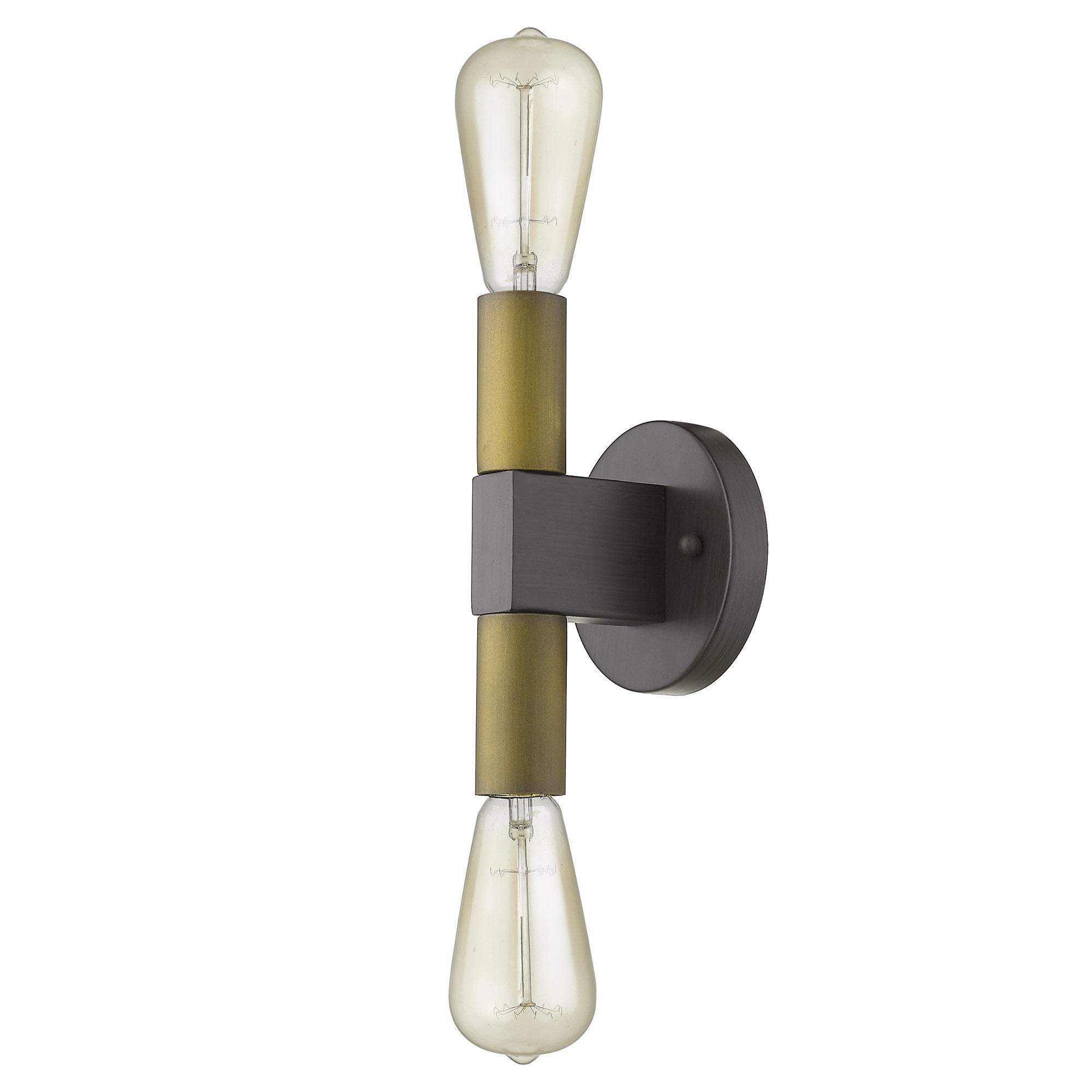 Two Light Brass and Wood Wall Sconce - Homeroots - Flyclothing LLC