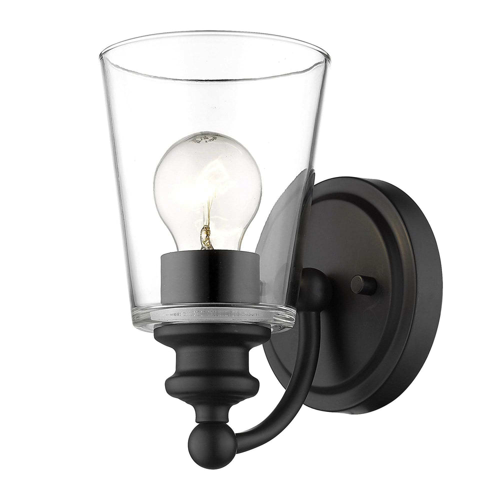 One Light Matte Black Glass Shade Wall Sconce - Homeroots - Flyclothing LLC