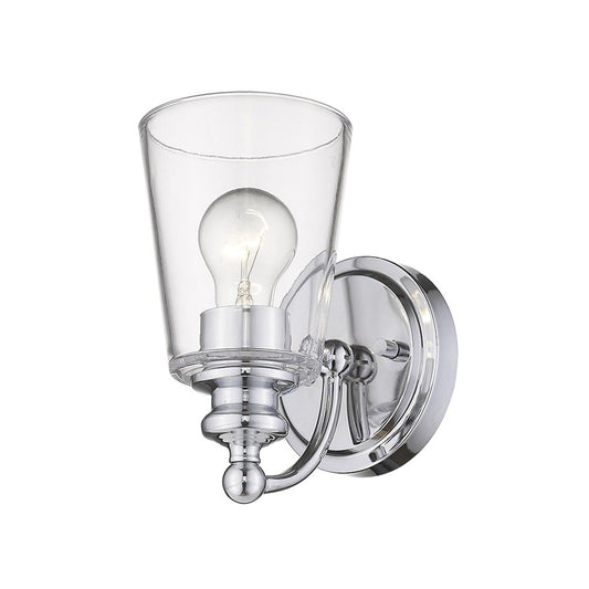 One Light Silver Glass Shade Wall Sconce - Homeroots
