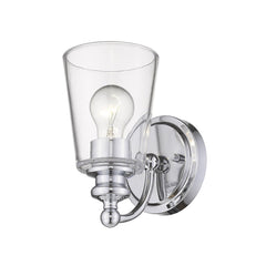 One Light Silver Glass Shade Wall Sconce - Homeroots