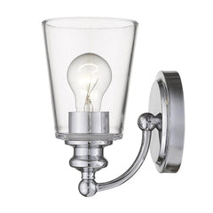 One Light Silver Glass Shade Wall Sconce - Homeroots