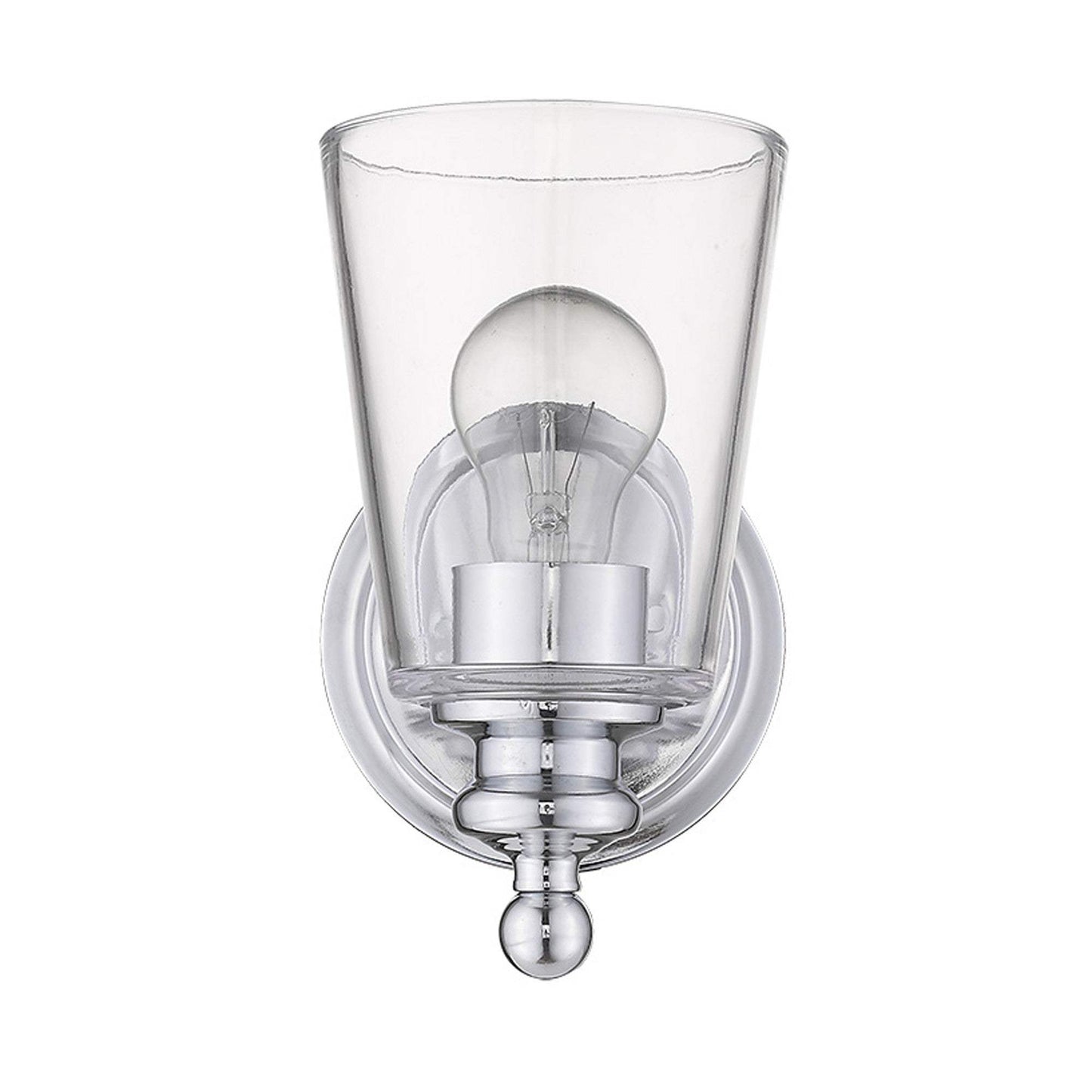 One Light Silver Glass Shade Wall Sconce - Homeroots - Flyclothing LLC