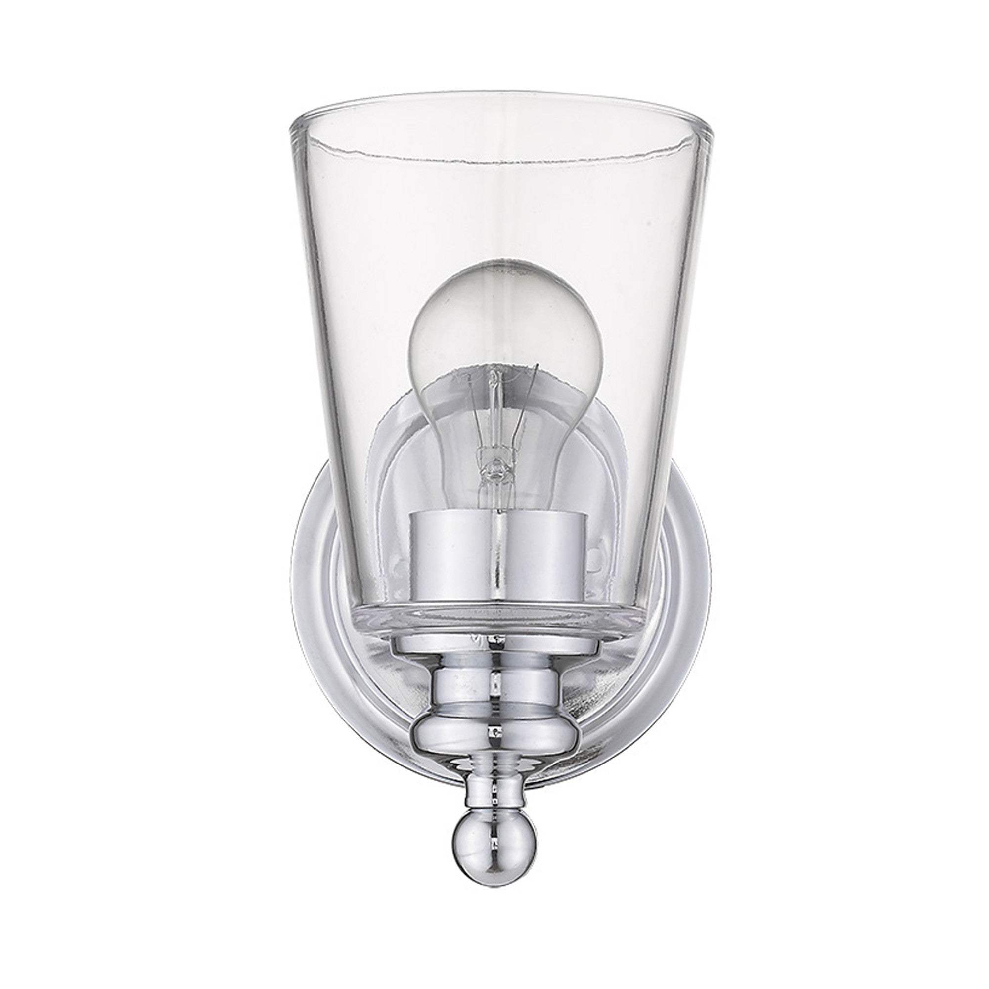 One Light Silver Glass Shade Wall Sconce - Homeroots - Flyclothing LLC