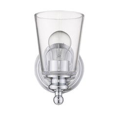 One Light Silver Glass Shade Wall Sconce - Homeroots