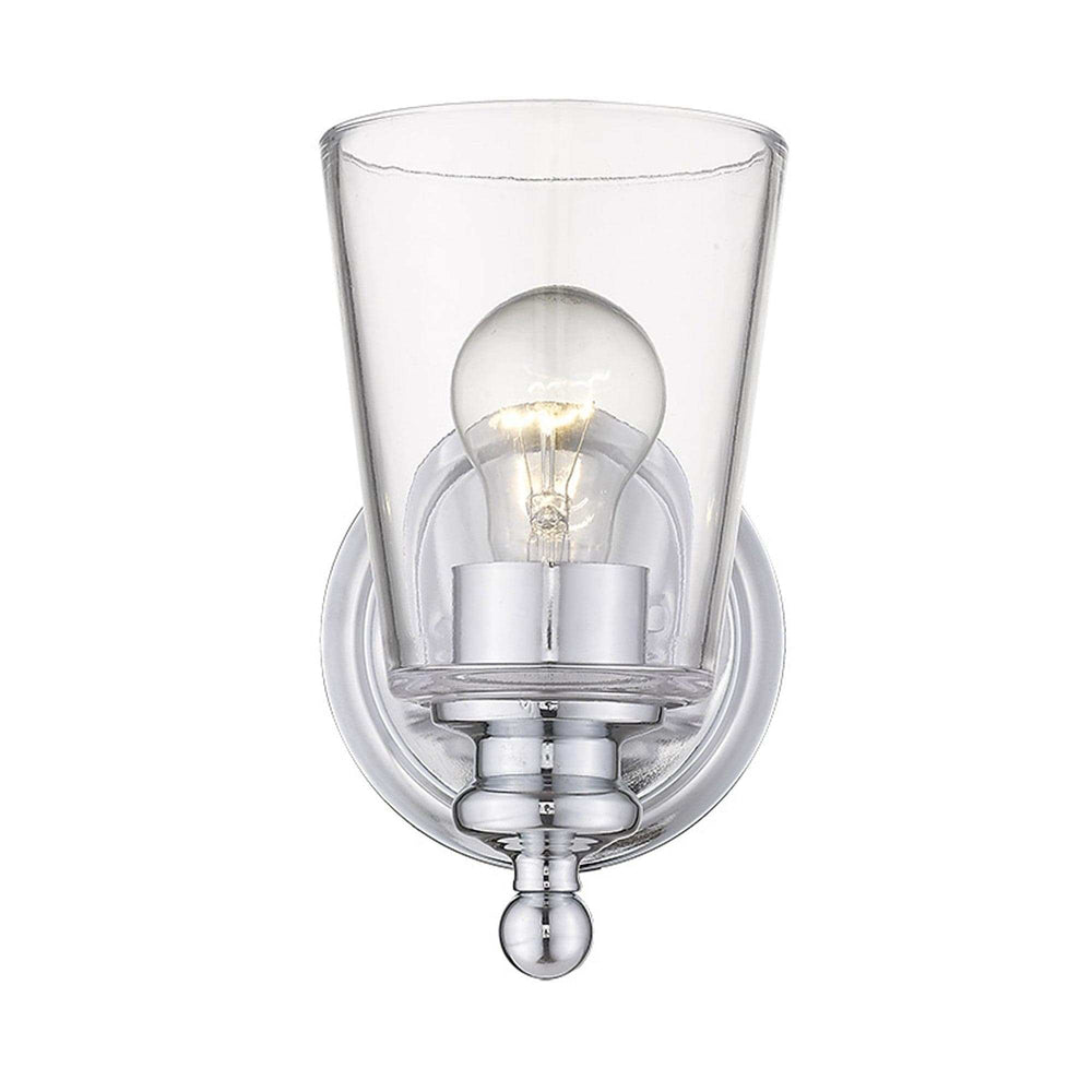 One Light Silver Glass Shade Wall Sconce - Homeroots - Flyclothing LLC