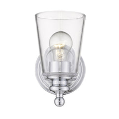 One Light Silver Glass Shade Wall Sconce - Homeroots