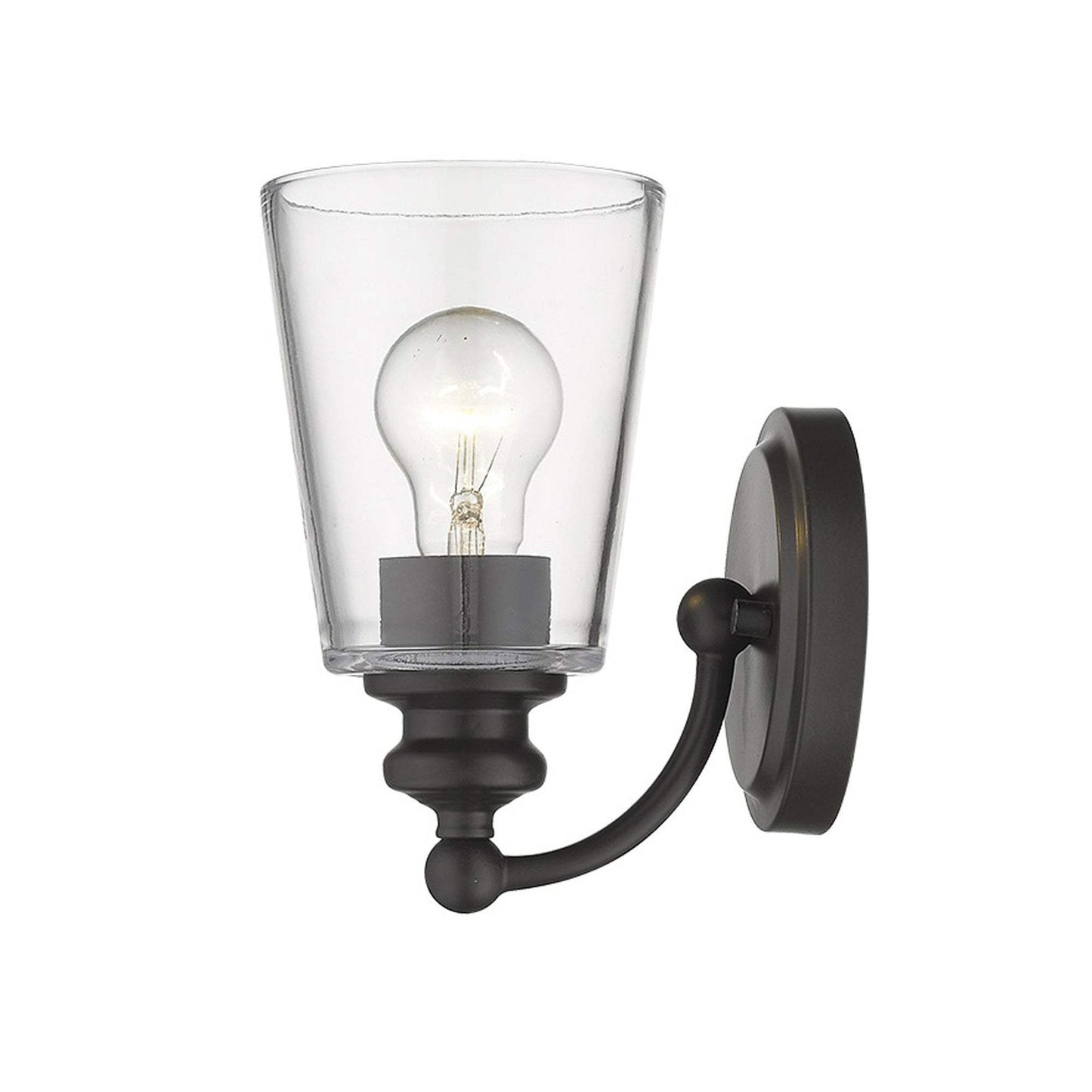 One Light Antique Bronze Glass Shade Wall Sconce - Homeroots - Flyclothing LLC