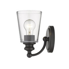 One Light Antique Bronze Glass Shade Wall Sconce - Homeroots
