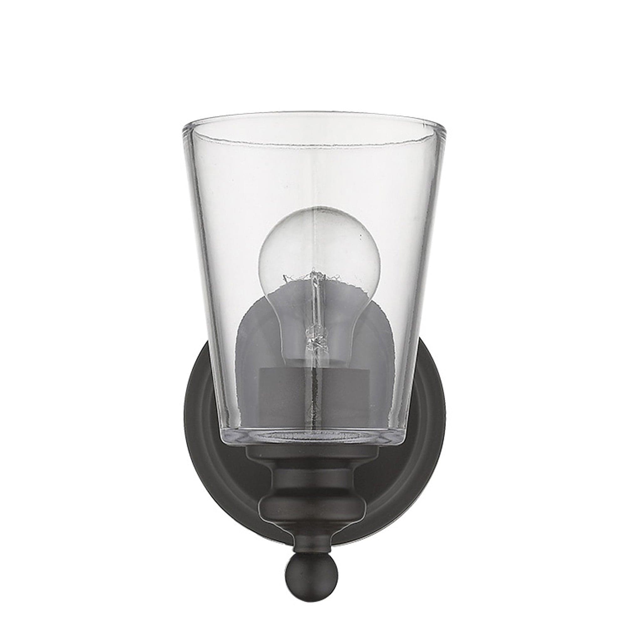 One Light Antique Bronze Glass Shade Wall Sconce - Homeroots