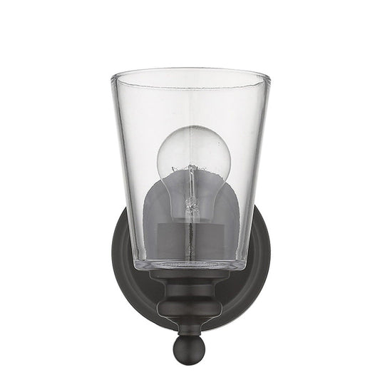 One Light Antique Bronze Glass Shade Wall Sconce - Homeroots