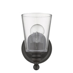 One Light Antique Bronze Glass Shade Wall Sconce - Homeroots