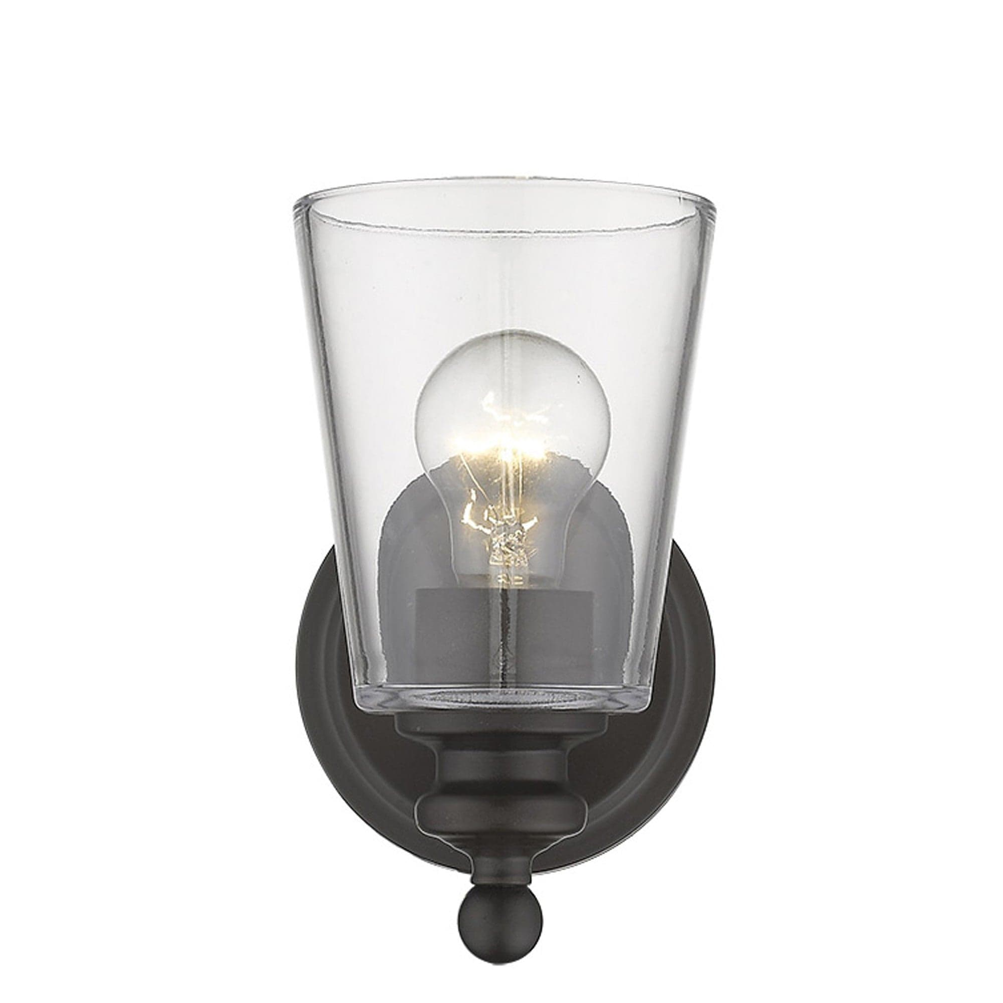 One Light Antique Bronze Glass Shade Wall Sconce - Homeroots