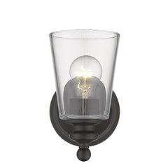 One Light Antique Bronze Glass Shade Wall Sconce - Homeroots